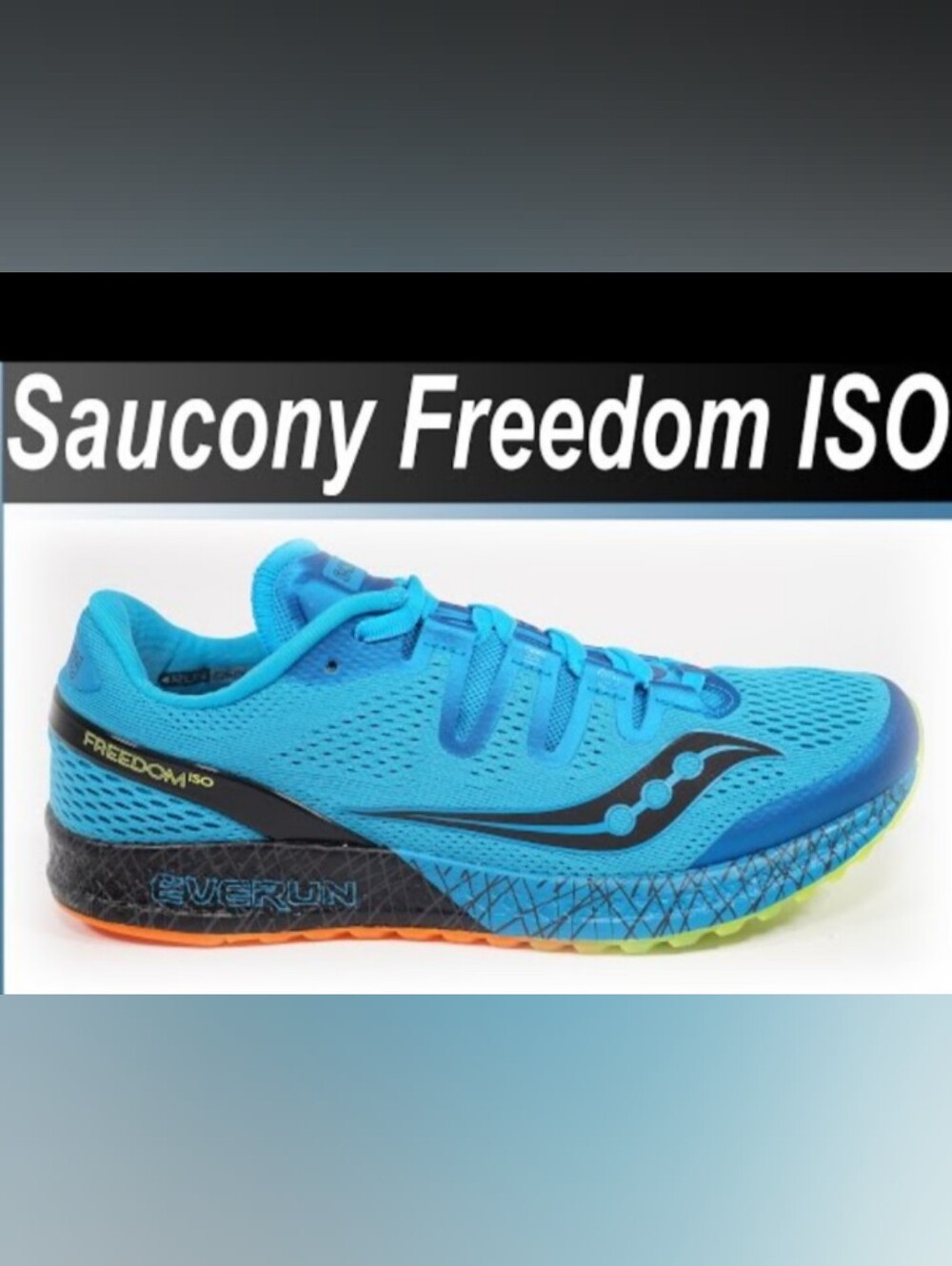 Saucony Freedom ISO 'Everun' Running Shoes- Blue Citron